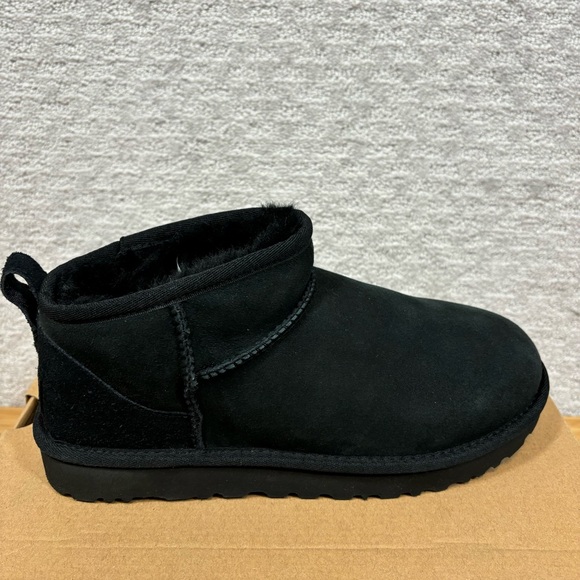 UGG Shoes - UGG Women's Classic Ultra Mini Black Suede Ankle Boots 1116109 Size 8